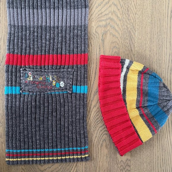 Deux Par Deux Knitted Rib Beanie Hat and Scarf Set - Picture 3 of 4